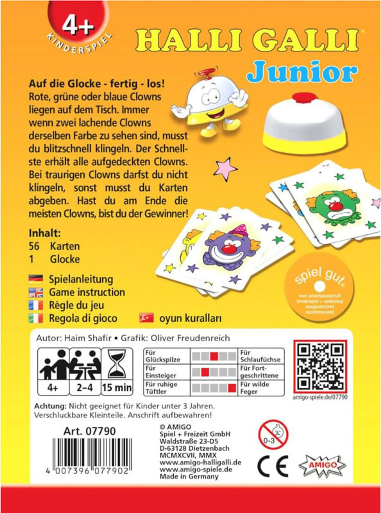 Halli Galli Junior – Kartenspiel mit Glocke ab 4 Jahren